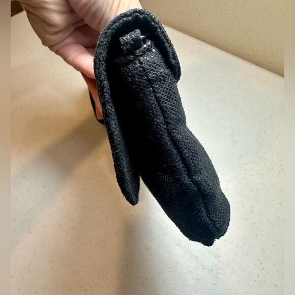 Sondra Roberts SR Squared Shiny Black Evening Clutch Chain Crossbody Purse - Picture 9 of 14